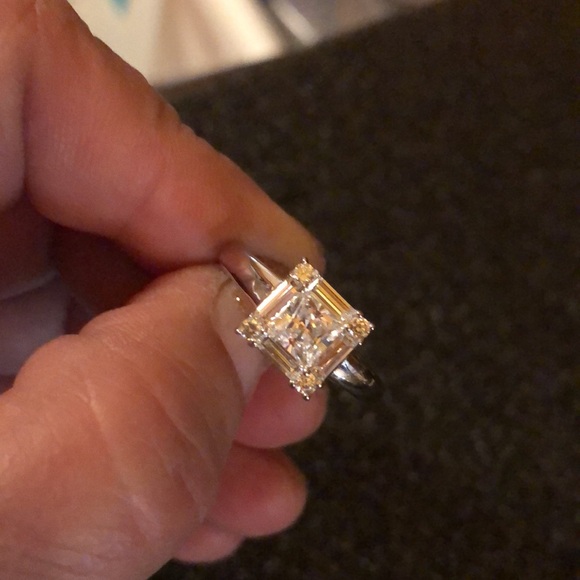 Sterling Silver Cubic Zirconia Baguettes Ring - Picture 10 of 11